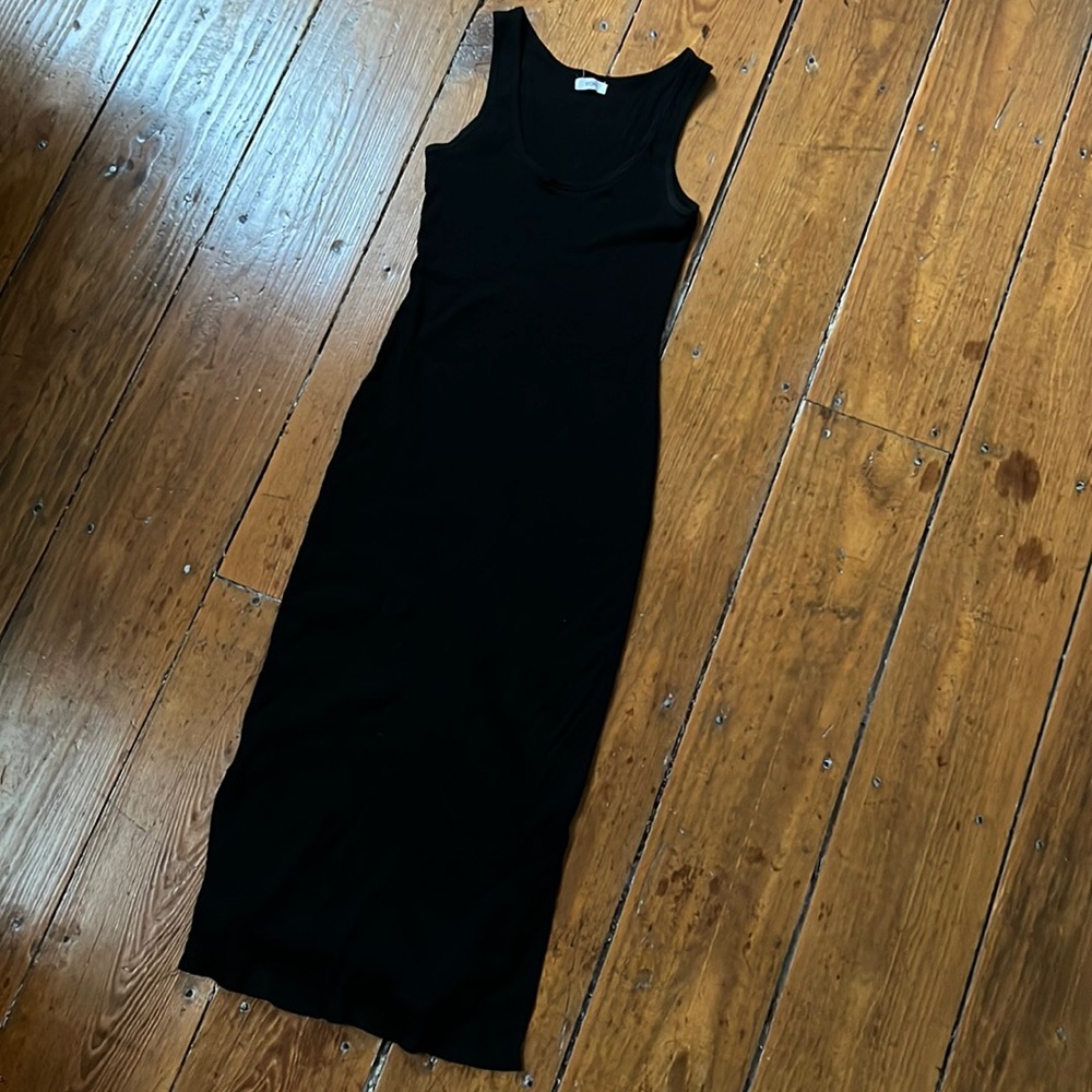 Storq maternity black ribbed tank dress